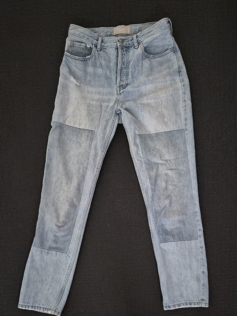 Everlane Light Blue Slim Straight Patchwork Jeans